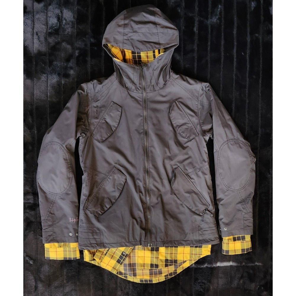 B By Burton Aster Parka Jacket Womens Medium Ski Plaid Lined DRYRIDE Snowboard